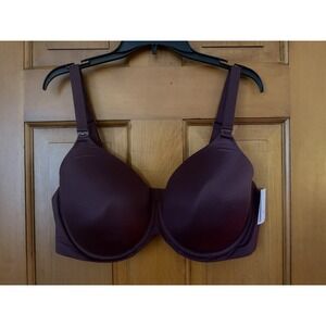 Auden Women's Burgundy Nursing Bra Size 44D Full Coverage Lightly Lined T-Shirt
